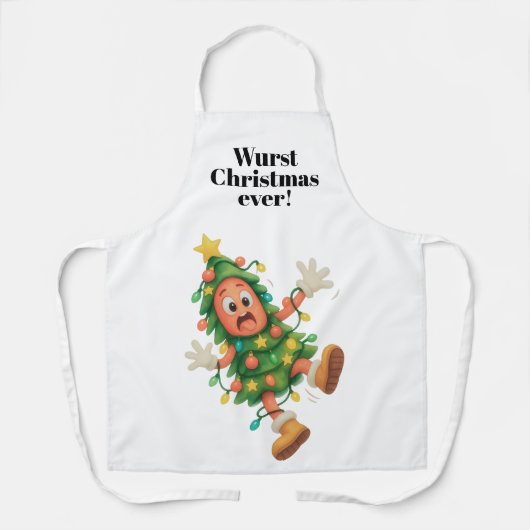 Tablier Noël saucisson au max ! Drôle salami (Recto)