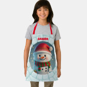 Tablier Noël Snowman 3D Personnalisé Enfants (Insitu)