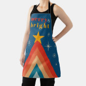 Tablier Noël Super minimaliste rouge et bleu rétro (Insitu)