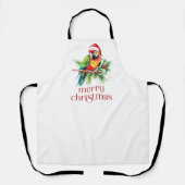 Tablier Noël tropical Oiseau Rétro Joyeux Noël (Recto)