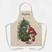 Tablier Noël vintage, Père Noël avec présents (Recto)