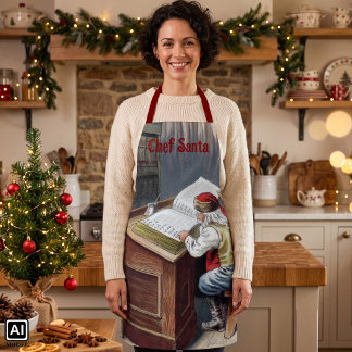 Tablier Noël vintage, Saint Nicolas méchant ou gentil
