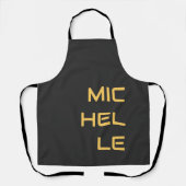 Tablier Noir Ajouter Votre Nom Moderne Plain (Recto)