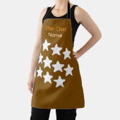 Tablier noir avec sangles marron Chef Star personn (Insitu)