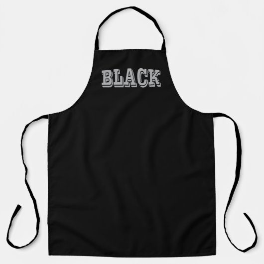 Tablier Noir Avec Texte Gris Sur Couleur Solide Noir (Recto)