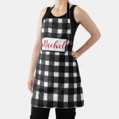 Tablier Noir blanc En vichy personnalisé (Insitu)