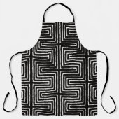 Tablier Noir Blanc Maze Boue Tissu Tribal Motif Africain (Recto)