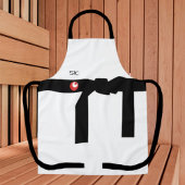 Tablier Noir Blanc Personnalisé Style asiatique Unisex Apr