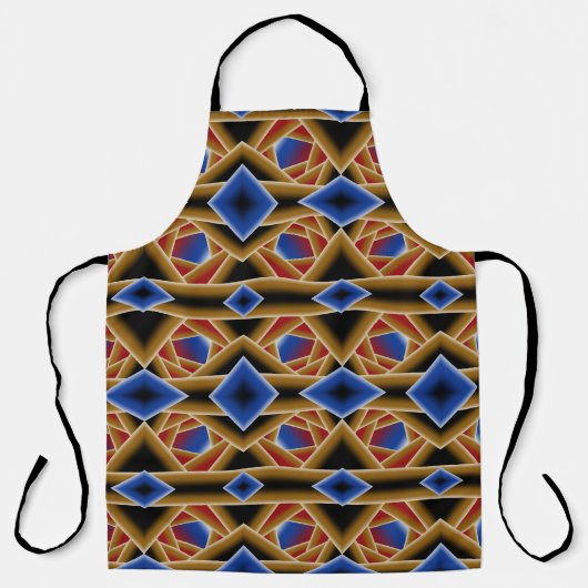 Tablier Noir Bleu Rouge Or Ombre Abyss Art Abstrait (Recto)