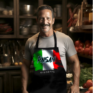 Tablier noir drapeau italien Drapeau italien