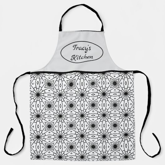 Tablier Noir et blanc Abstrait (Recto)