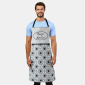 Tablier Noir et blanc Abstrait (Porté)