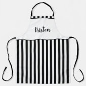 Tablier noir et blanc avec nom personnalisé (Recto)