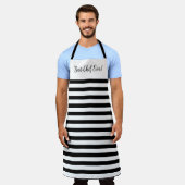 Tablier Noir Et Blanc Gras (Porté)