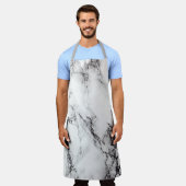 Tablier Noir Et Blanc Marbré (Porté)