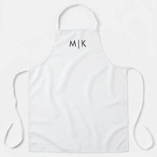 Tablier Noir et blanc   Monogramme moderne