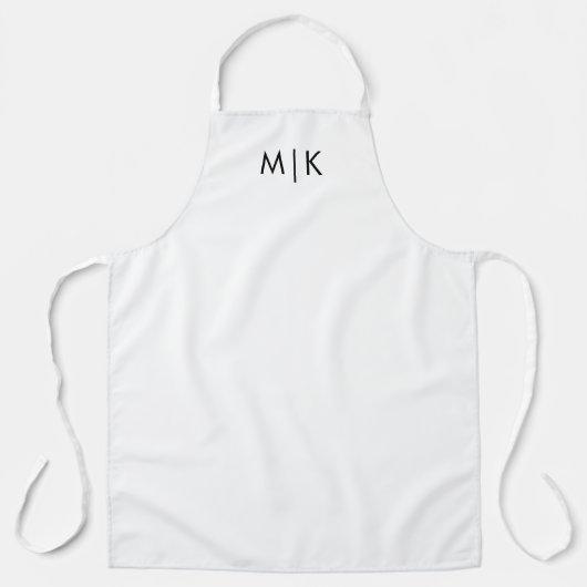 Tablier Noir et blanc | Monogramme moderne (Recto)