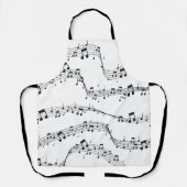 Tablier Noir et blanc note musicienne Motif (Recto)