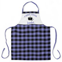 Noir et Périwinkle Cuire Buffalo Plaid Motif
