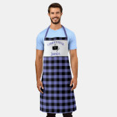 Tablier Noir et Périwinkle Cuire Buffalo Plaid Motif (Porté)