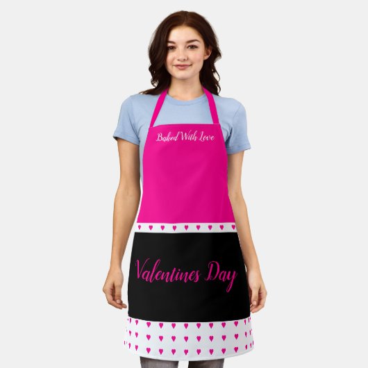 Tablier Noir Et Rose Clair (Porté)