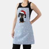 Tablier Noir et Tan Dachshund Père Noël Cute Chien Noël (Insitu)
