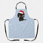 Tablier Noir et Tan LonghEI Dachshund Chien Noël (Recto)