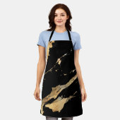 Tablier Noir Marbre Or (Porté)