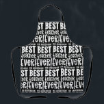 Tablier Noir moderne blanc meilleur typographie enseignant<br><div class="desc">Un cadeau moderne en noir et blanc de la meilleure typographie d'enseignant. Disponible dans une sélection de couleurs.</div>