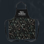 Tablier Noir moderne élégante aquarelle botanique rustique<br><div class="desc">Noir moderne élégant rustique aquarelle séchée botanique floral teintes muet de Noël design.</div>
