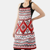 Tablier Noir noir rouge, motifs ukrainiens. (Insitu)