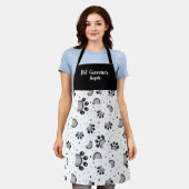 Tablier noir Paw Groomer personnalisé (Porté)