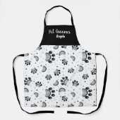 Tablier noir Paw Groomer personnalisé (Recto)