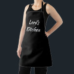 Tablier noir personnalisé<br><div class="desc">Faites ce tablier vous-même avec votre nom et plusieurs choix de couleurs arrière - plans et bracelets. Choix de polices disponibles également.</div>