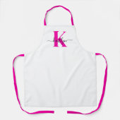 Tablier Noir rose chaud Nom initial Monogramme (Recto)