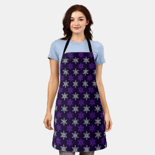 Tablier Noir violet foncé Flocon de neige Motif sans coutu