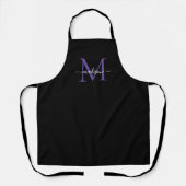 Tablier Noir violet violet Monogramme Fille Feminine Scrip (Recto)