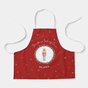 Tablier Noisette traditionnel botanique rouge Noël