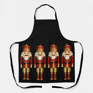 Tablier Noix rouges et noires d'or