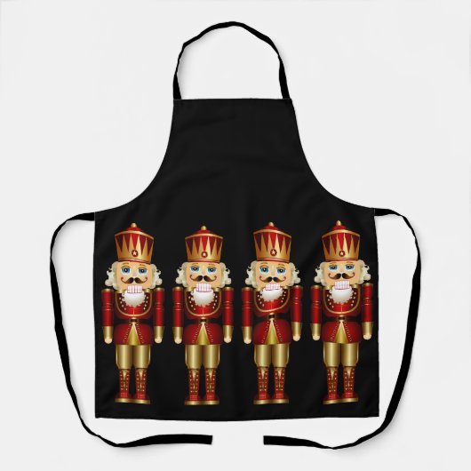 Tablier Noix rouges et noires d'or  (Recto)