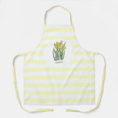 Tablier Nom Aquarelle Jaune Daffodiques Blancs (Recto)