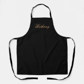 Tablier Nom Black Gold Script Apron (Recto)