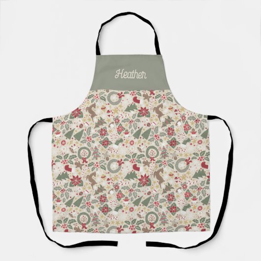 Tablier Nom customisé Très Joyeux Noël Apron (Recto)