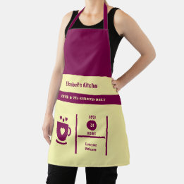 Tablier Nom d'amateur de café cuisine bordeaux