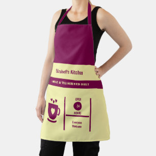 Tablier Nom d'amateur de café cuisine bordeaux