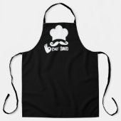 Tablier Nom de chef à moustache noire drôle (Recto)