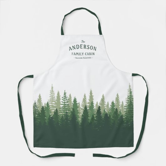 Tablier Nom de famille Cabine Emplacement Pine Tree Forest (Recto)