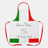 Tablier Nom de famille italien Buon Natale Drapeau et floc (Recto)