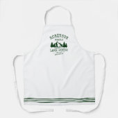 Tablier Nom de famille Lake House Forest Green Rustic Chef (Recto)