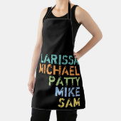 Tablier nom de famille (maman, papa et fils) noir (Insitu)